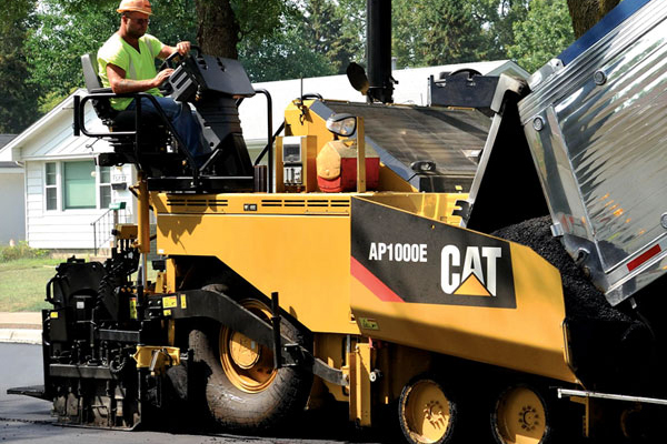 Cat Asphalt Paver Laying Asphalt