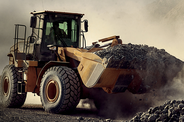 Used Wheel Loader Hauling Aggregate