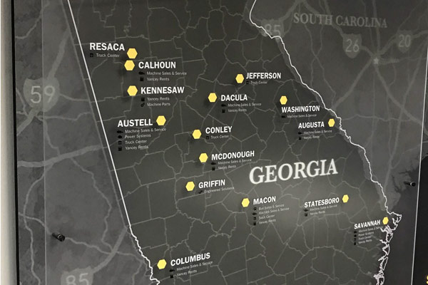Map of Georgia with Yancey Locations