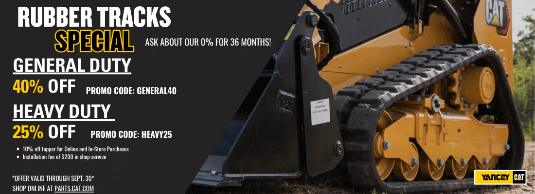 Save up to 40% on rubber tracks promo